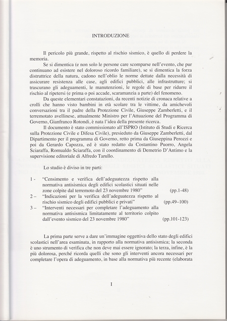 Pubblicazione trentennale sisma 1980 - Presentazione